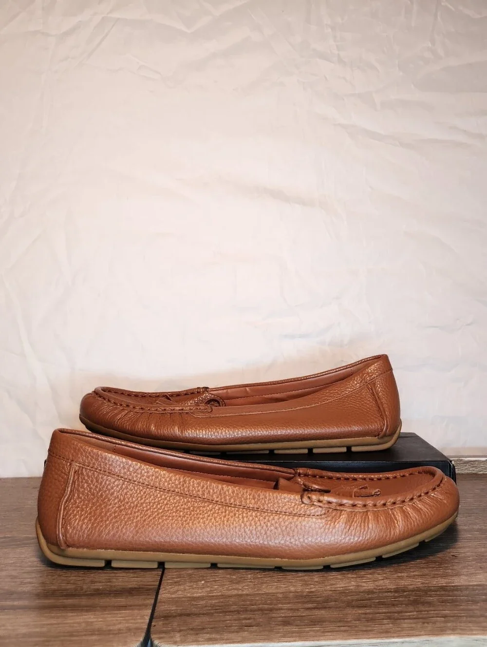 Coach Women's Tan Leather Moccasin Loafers
